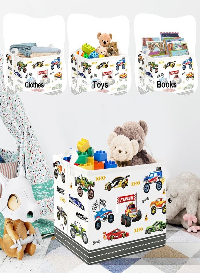 سلة غسيل ملابس أطفال Clastyle City Car، سلة تخزين للأطفال، صندوق ألعاب، منظم ملابس قابل للطي، سلة حضانة لغرفة النوم، شاحنة الوحش، 40 × 30 × 30 سم - Image 5